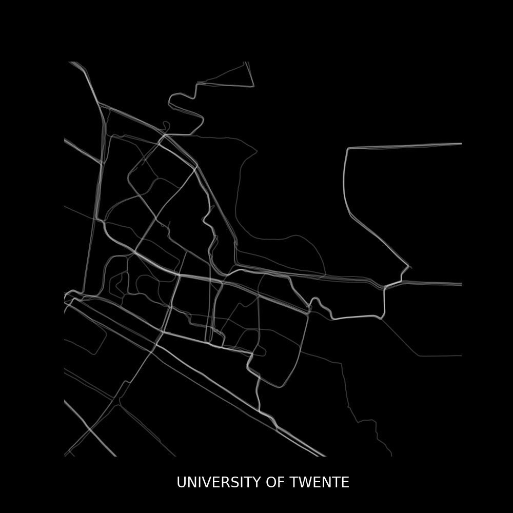 Zoom-in on the University of Twente, based on my personal sports activities.